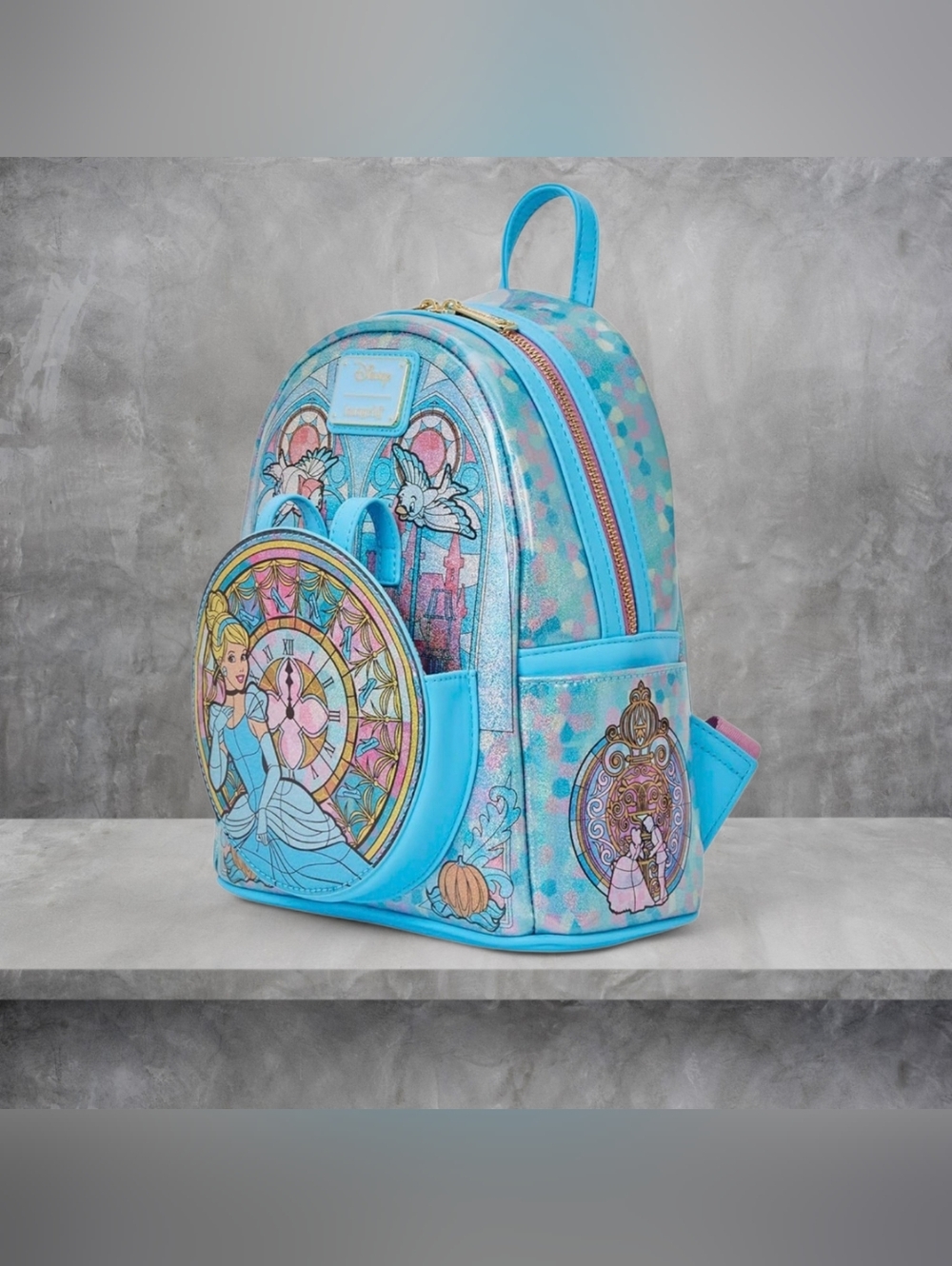 Loungefly Disney Princess Stained Glass Collection: Cinderella Backpack 💙 - Picture 2 of 5